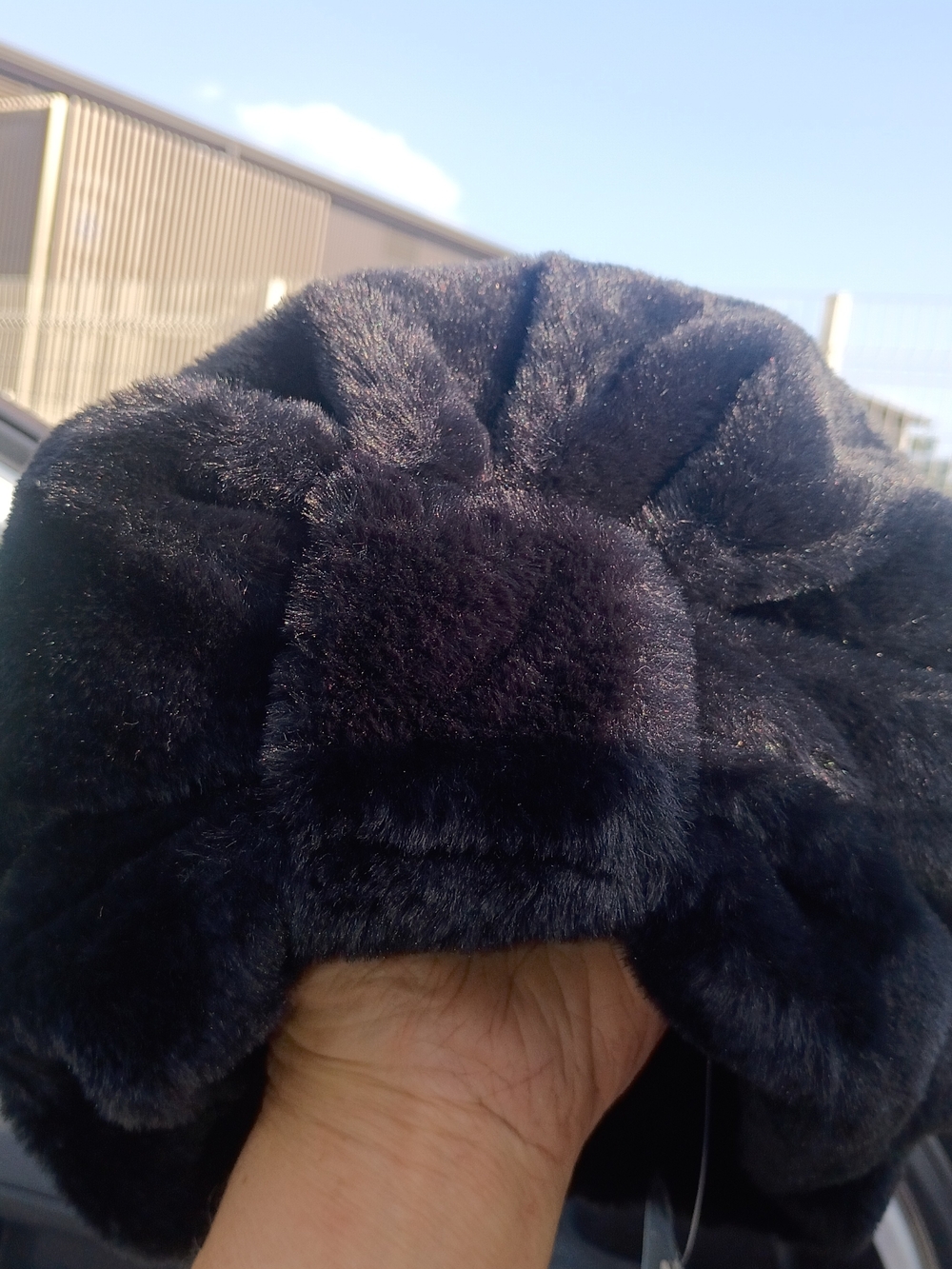 Plush Faux Fur Black Women's Hat - Soft Winter Beanie